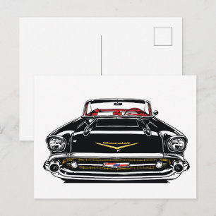 Retro Vintage Klassiker Auto Front Pop Art Postkarte