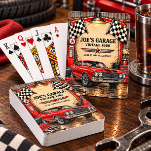 Retro-Vintage-Klassiker-Garage-Muscle-Car-Rennen Spielkarten