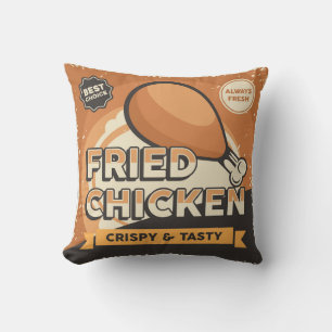 Retro Vintage Klassiker Grunge Fritiertes Hähnchen Kissen