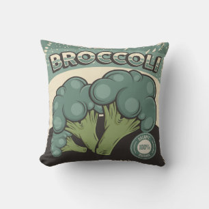 Retro Vintage Klassiker Grunge Gemüse Brokkoli Kissen