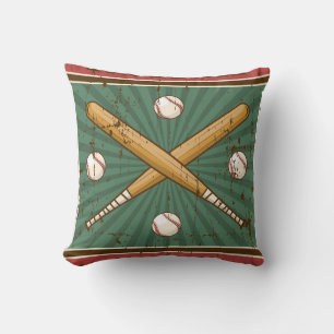 Retro Vintage Klassische Grüne Baseballschläger Kissen