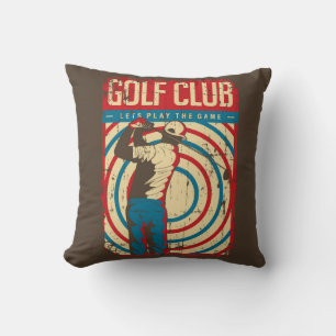 Retro Vintage Klassischer Grunge Brauner Golfer Kissen