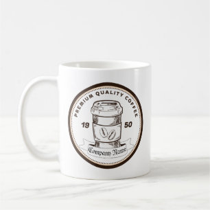 Retro-vintage-klassisches Kaffeehaus-Diner-Logo Kaffeetasse
