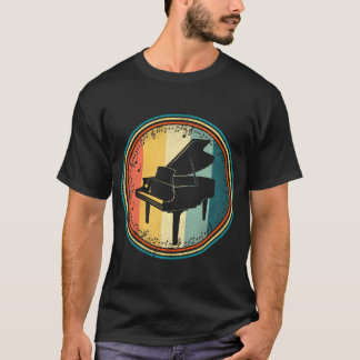 Retro Vintage Klavier 70er 80er Spieler Pianist Ju T-Shirt