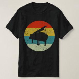 Retro Vintage Klavier Silhouette 70er T-Shirt