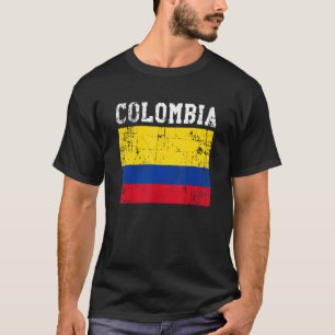 Retro Vintage Kolumbien-Flagge Kolumbianische Wurz T-Shirt