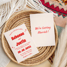 Retro Vintage-Korallen-Typografie-Hochzeit        