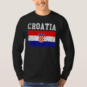 Retro Vintage Kroatien-Flagge kroatische Wurzeln T-Shirt