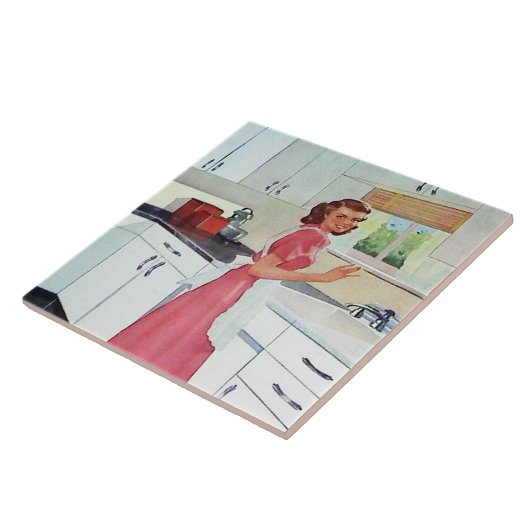 Retro-Vintage Küchendame Fliese (Seite)