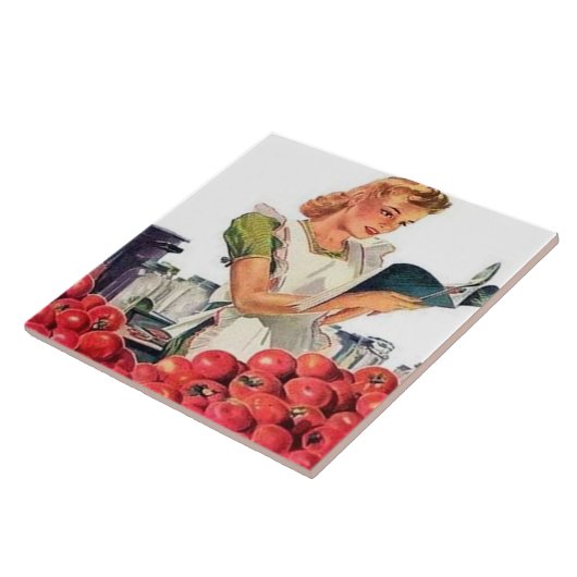 Retro-Vintage Küchendame Fliese (Seite)