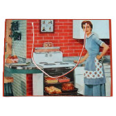 Retro-Vintage Küchendame Große Geschenktüte (Vorderseite)