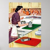 Retro-Vintage Küchendame Poster (Vorne)
