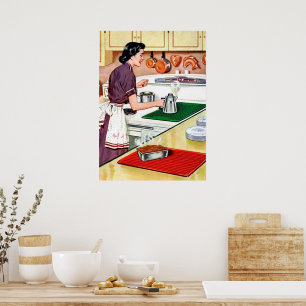 Retro-Vintage-Küchenlady Poster