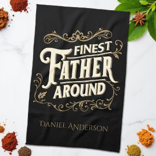 Retro-Vintage-Kühles-Elegantes-Typografie-Vatertag Geschirrtuch