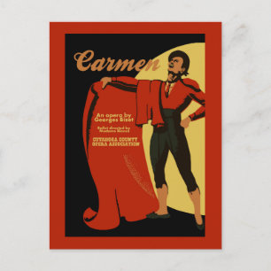 Retro-Vintage-Kunst Carmen-Oper (Toreador) Postkarte