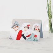 Retro Vintage Kunst Deko Damen Weihnachten Urlaub (Vorderseite)