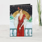 Retro Vintage Kunst Deko Lady Weihnachten (Vorderseite)