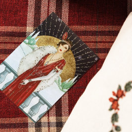 Retro Vintage Kunst Deko Lady Weihnachten