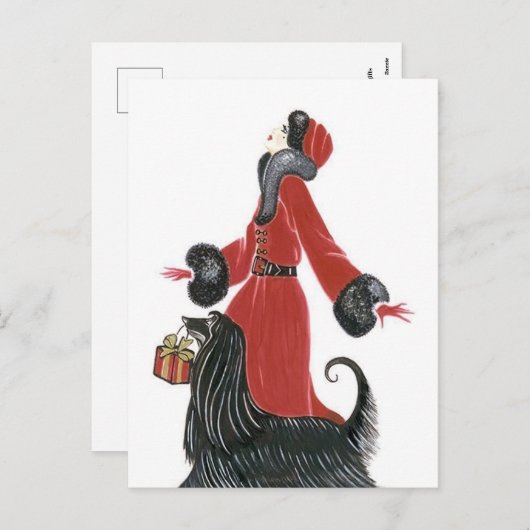 Retro Vintage Kunst Deko Lady Weihnachten (Vorne/Hinten)