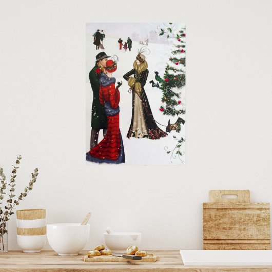 Retro Vintage Kunst Deko Menschen Weihnachtsposter (Küche)