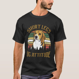 Retro Vintage Kurze Legen Big Attitude Beagle Dog T-Shirt