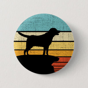 Retro Vintage Labrador Black Lab Besitzer Hunde We Button