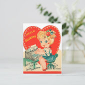 Retro Vintage Ladine Valentine Feiertagspostkarte (Stehend Vorderseite)