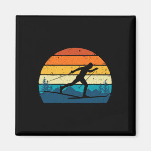 Retro Vintage Langlauf - Wintersport Magnet