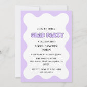 Retro Vintage Lavendel Foto Abschluss Einladung (Rückseite)