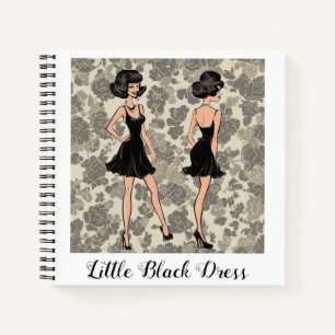Retro Vintage LBD Little Black Dress Fashion Tageb Notizblock