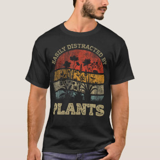 Retro Vintage Leicht Ablenkbar Durch Pflanzen Für  T-Shirt