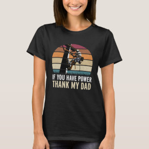 Retro Vintage Leitungsmann Papa Liebe Sonnenunterg T-Shirt
