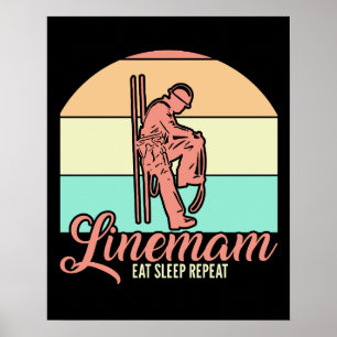 Retro Vintage Leitungsmonteur Poster