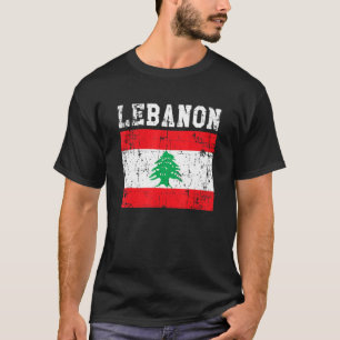 Retro Vintage Libanon Flag Libanesische Wurzeln T-Shirt