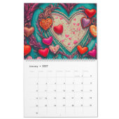 Retro Vintage Liebe Kunst, Dichtung und Musik Kalender (Jan 2027)