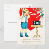 Retro Vintage Liebe Valentine Feiertagspostkarte (Vorne/Hinten)