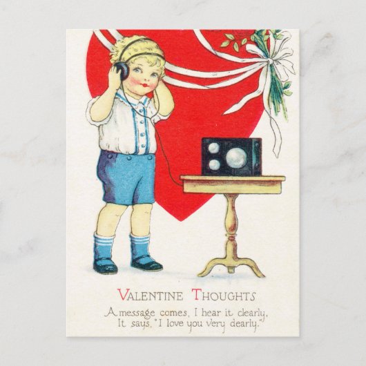 Retro Vintage Liebe Valentine Feiertagspostkarte (Vorderseite)