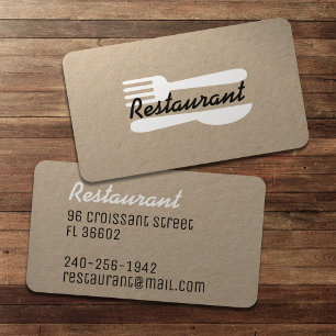 Retro-Vintage-Logo Restaurant & Kitchen-Kanal Visitenkarte