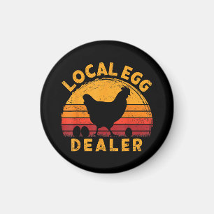 Retro Vintage lokaler Eierhändler Bauer Hühnerei Magnet