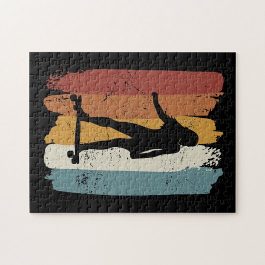 Retro-Vintage Longboard-Girl Puzzle (Horizontal)