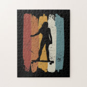 Retro-Vintage Longboard-Girl Puzzle (Vertikal)