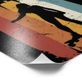 Retro Vintage Longboard Mädchen Fotodruck (Ecke)