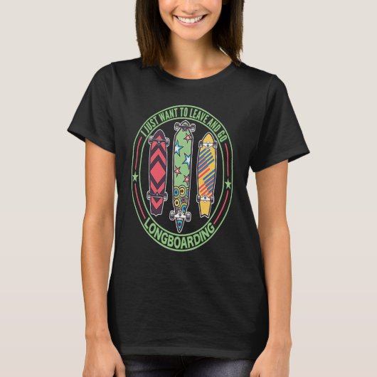 Retro Vintage Longboard Skateboard Lustiges Longbo T-Shirt (Vorderseite)