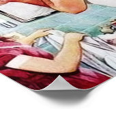 retro vintage lovers bathroom poster (Ecke)