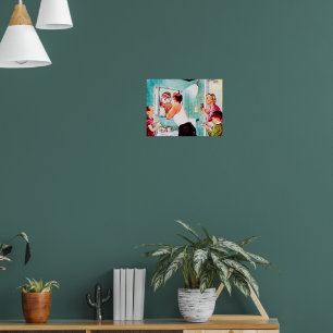 retro vintage lovers bathroom poster