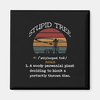 Retro Vintage Lustige Disc Golf Blöder Baum Für Mä Magnet