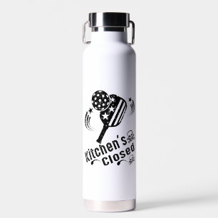 Retro Vintage Lustige Pickleball Küche Geschlossen Trinkflasche
