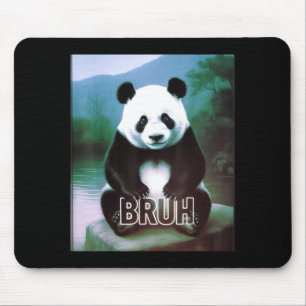 Retro Vintage Lustiger Bruh Panda Slang Meme Tier Mousepad