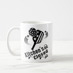 Retro Vintage Lustiger Pickleball Küche Geschlosse Kaffeetasse