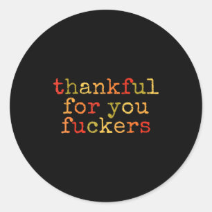 Retro Vintage Lustiger Thanksgiving Dankbar für di Runder Aufkleber